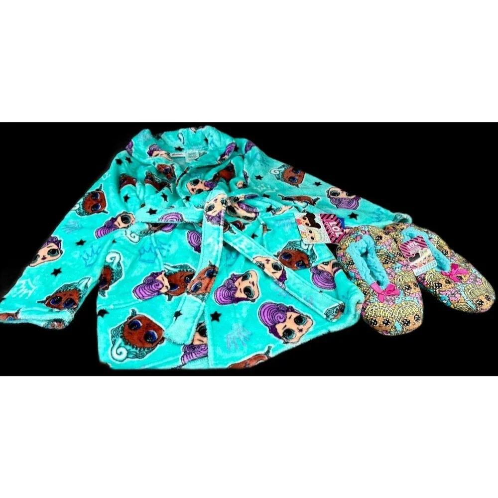 LOL Surprise Sleepwear Bundle Set Bathrobe Slippers GIRLS SIZE 6-6X LOT OF 2 NEW